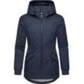 Winterjacke RAGWEAR "Dowey Warm", Damen, Gr. 4XL (48), blau (navy), Obermaterial: 100% Polyester, Innenfutter: 100% Polyester, Wattierung: 100% Polyester, Basic, figurumspielend Po-bedeckend, hoch geschlossener Ausschnitt, Jacken, Wasserdichte weiche Damen Jacke für den Winter, Topseller