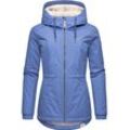 Winterjacke RAGWEAR "Dankka Warm" Gr. 4XL (48), blau, Damen, Obermaterial: 100% Polyester, Innenfutter: 100% Polyester, Wattierung: 100% Polyester, Jacken, Wasserdichte weiche Damen Jacke für den Winter