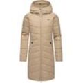 Steppmantel RAGWEAR "Dizzie Coat", Damen, Gr. L (40), grau (taupe), Außenmaterial: 100% Polyester, Innenfutter: 100% Polyester, Wattierung: 100% Polyester, modisch, normal ca. Mitte Oberschenkel, hoch geschlossener Ausschnitt, Langarm Ärmel ohne Ärmelschlitz Strickbündchen, Mäntel, Wasserdichter Winterparka mit gefütterter Kapuze