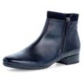 Stiefelette GABOR "Pisa", Damen, Gr. 41, blau (nachtblau), Glattleder, Ziegenveloursleder, unifarben, klassisch, Schuhe, Blockabsatz, Businessschuh, Komfortschuh in Weite H (=sehr weit)