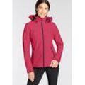 Softshelljacke ICEPEAK "D SOFTSHELLJACKE BRENHAM" Gr. 38, pink (raspberry), Damen, Web, Obermaterial: 95% Polyester, 5% Elasthan, Jacken, mit hohem Stehkragen