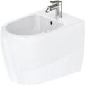 Duravit Qatego Stand Bidet 2263102000 39x60cm, mit Hahnloch, Überlauf, Hahnlochbank, weiß Hochglanz HygieneGlaze