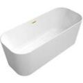 Villeroy und Boch Villeroy & Boch Finion freistehende Badewanne 177FIN7N3BCV401 170x70cm, Wasserzulauf, Schürze Colour on Demand, weiß, gold