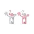 Set mit 2 selbstklebenden Flamingo-Wandhaken für Zuhause und Büro für Kinder und Erwachsene, Weiß und Rosa