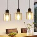 GBLY Pendelleuchte Esstisch Hängelampe Vintage 3 Flammig Esstischlampe Hängend E27 Hängeleuchte Metall Schwarz Esszimmerlampe Retro Industrial