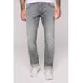 Regular-fit-Jeans CAMP DAVID, Herren, Gr. 30, Länge 32, grau, Material: 65% Baumwolle, 18% Polyester, 10% Viskose, 6% Elastomultiester, 1% Elasthan, Zusatz: Enthält nichttextile Teile tierischen Ursprungs (Badge), vintage, casual, regular fit, Jeans, mit normaler Leibhöhe