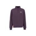 Sweater ALPHA INDUSTRIES "Alpha Industries Men - Sweatshirts Half Zip Sweater SL", Herren, Gr. L, lila (plum), Obermaterial: 80% Baumwolle, 20% Polyester, regular fit, Sweatshirts