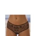 Stringpanty LASCANA "Maria" Gr. 32/34, schwarz (uni schwarz), Damen, Mesh, Spitze, Obermaterial: 76% Polyamid, 21% Polyester, 3% Elasthan, Unterhosen, mit bunten Blumen aus Stickereispitze