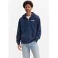 Sweatjacke LEVI'S "RELAXED GRAPHIC ZIPUP", Herren, Gr. M, blau (ssnl hl logo p, p tie), Sweatware, Obermaterial: 100% Baumwolle, bedruckt, casual, relaxed fit, Langarm, Sweatjacken, mit großem Rückenprint