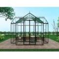 Dancover Orangerie aus Glas 8,8m², 3,7x2,38x2,8m mit Sockel und Aufsatz, Schwarz