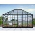 Dancover Orangerie, Pavillon aus Glas 12m², 4,2x2,86x2,84m mit Sockel, Schwarz