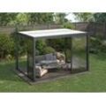 Dancover Bioklimatischer Pergola-Pavillon San Pablo mit Schiebetüren, 4x4m, Schwarz/Weiß