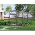 Dancover Gewächshaus Polycarbonat TITAN Arch 320, 12m², 3x4m, Silber