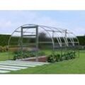 Dancover Gewächshaus Polycarbonat TITAN Arch 280, 12m², 3x4m, Silber