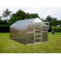 Dancover Gewächshaus Polycarbonat TITAN Dome 320, 10m², 2,5x4m, Silber