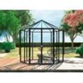 Dancover Sechseckige Orangerie aus Glas 3,74m², 2,08x2,4x2,32m, Schwarz