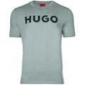 T-Shirt HUGO "T-Shirt Dulivio 1er Pack", Herren, Gr. M, grau (open grau 074), Obermaterial: 100% Baumwolle CO., Kurzarm, Shirts