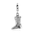 Charm-Einhänger NENALINA "Anhänger Westernstiefel Cowboy Boots 925 Silber", silber, Charms, Damen, ohne Stein, Silber 925 (Sterlingsilber)