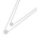 Collier SMART JEWEL "Doppelreihig mit Zirkonia Steinen, Silber 925", silber, Halsketten, Damen, 44cm, Silber 925 (Sterlingsilber)