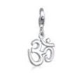 Charm-Einhänger NENALINA "Om Symbol Anhänger Yoga 925 Silber", silber, Charms, Damen, ohne Stein, Silber 925 (Sterlingsilber)