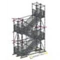 Scafom-rux Fluchttreppenturm Ausstiegshöhe ca. 6,2 m, Grundfläche ca. 5 x 2,3 m