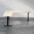 Direkt Interiör Höhenverstellbarer Eckschreibtisch - Premium, Größe 200x200 cm, Tischplatte Birke, Stativ Schwarz