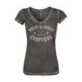 T-Shirt West Coast Choppers Go Fast V Ausschnitt Schwarz Damen