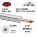 Zetaesse Kupferrohr Cupex Silver Gel Alu-Mantel 100% UV-beständig 3/8"" x 0,8 mm, 7 mm Iso., 50m Rolle