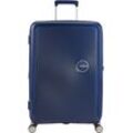 Hartschalen-Trolley AMERICAN TOURISTER "SOUNDBOX 67", Gr. B/H/T: 46,5cm x 67cm x 29cm 71,5 l, blau (midnight navy), Polypropylen, unifarben, Koffer, Koffer mittel groß Reisegepäck Volumenerweiterung TSA-Zahlenschloss