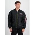 Bomberjacke ALPHA INDUSTRIES "Alpha Industries Men - Bomber Jackets MA-1 NASA Skylab", Herren, Gr. XS, rot (schwarz, magenta), Obermaterial/Futter: 100% Nylon, Füllung: 100% Polyester, Jacken