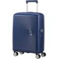 Hartschalen-Trolley AMERICAN TOURISTER "SOUNDBOX 55", Gr. B/H/T: 40cm x 55cm x 20cm 35,5 l, blau (midnight navy), Polypropylen, unifarben, Koffer, Handgepäck-Koffer Reisegepäck Volumenerweiterung TSA-Zahlenschloss