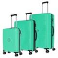 Trolleyset TRAVELITE "ORBITA 4w S/M/L", grün, Polypropylen, unifarben, Koffer-Sets, Hartschalen-Koffer Kofferset Reiseset Handgepäck Aufgabegepäck