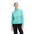 Strickpullover BETTY BARCLAY "Betty Barclay Feinstrickpullover mit Rippenstruktur", Damen, Gr. 36, light turquiose melange, Strick, Obermaterial: 50% Viskose, 27% Polyamid, 23% Polyester., casual, gerade lang, Langarm, Pullover, Strass