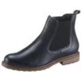 Chelseaboots TAMARIS "Belin" Gr. 37, blau (nachtblau), Damen, Leder, Schuhe, mit beidseitigem Stretcheinsatz, Topseller