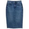 TOM TAILOR Damen Midi-Jeansrock mit Schlitz, blau, Uni, Gr. 36