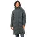 Daunenmantel JACK WOLFSKIN "MARIENPLATZ COAT W" Gr. XXL, grün (slate grün), Damen, Obermaterial: 87% Polyamid, 13% Elasthan, Mäntel, mit Kapuze