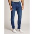 Slim-fit-Jeans TOMMY HILFIGER "SLIM BLEECKER PSTR TEXAS INDIGO", Herren, Gr. 32, Länge 34, blau (texas indigo), Denim/Jeans, Obermaterial: 95% Baumwolle, 3% Elastomultiester, 2% Elasthan, unifarben, casual, slim fit knöchellang, Jeans, in blauer Waschung