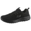 Sneaker SKECHERS "Graceful - Get Connected" Gr. 37, schwarz, Damen, Textil, Schuhe, mit Memory Foam, Freizeitschuh, Halbschuh, Schnürschuh