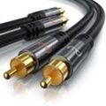 Primewire Stereo-Cinch Audio-Kabel, RCA, HiFi Audio-Kabel mehrfach geschirmt, 2x Cinch auf 2x Cinch - 10m