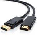 CSL DisplayPort zu HDMI Audio- & Video-Kabel, DP Monitor Kabel mit Audioübertragung - 5m