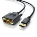 CSL DisplayPort Video-Kabel, 20 Pins, DVI-D, Monitorkabel, HDCP und EDID Zertifiziert, FHD Ausflösung - 3m