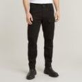 Cargohose G-STAR "Rovic Cargo regular tapered", Herren, Gr. 33, Länge 32, schwarz (dk schwarz), Web, Obermaterial: 99% Baumwolle, 1% Elasthan, casual, gerade, unten schmal lang, Hosen