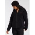 Kapuzenfleecejacke CMP "Teddyjacke" Gr. 38, schwarz (nero), Damen, Obermaterial: 100% Polyester, unifarben, Jacken, sportlich