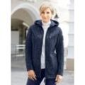 Kapuzenfleecejacke CASUAL LOOKS Gr. 36, blau (marine, meliert), Damen, 100% Polyester, meliert, unifarben, Jacken