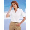 Poloshirt CLASSIC BASICS "Shirt", Damen, Gr. 40, weiß, 60% Baumwolle, 40% Polyester, unifarben, V-Ausschnitt, Shirts