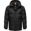 Steppjacke RAGWEAR "Mikkesh", Herren, Gr. L (52), schwarz, Obermaterial oben: 100% Polyester, Obermaterial unten: 100% Nylon, Innenfutter: 100% Polyester, Wattierung: 100% Polyester, Basic, lässig geschnitten hüftbedeckend, hoch geschlossener Ausschnitt, Langarm Ärmel ohne Ärmelschlitz Rippstrickbündchen, Jacken, Sportliche Herren Winterjacke mit Kapuze