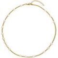 Collier ADRIANA "Schmuck Geschenk Silber 925 Halskette Genua, G12-90, G12-94", gold (gelbgoldfarben, weiß), Halsketten, Damen, Silber 925 (Sterlingsilber)-Perlen, L: 47cm B: 2,1mm, Silber 925 (Sterlingsilber), Perlen, Made in Germany - mit Süßwasserzuchtperle, B:2,1mm