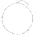 Collier ADRIANA "Schmuck Geschenk Silber 925 Halskette La Maddalena, L49", bunt (silberfarben, weiß), Halsketten, Damen, Silber 925 (Sterlingsilber)-Perlen, L: 41cm B: 1mm, Silber 925 (Sterlingsilber), Perlen, Made in Germany - mit Süßwasserzuchtperle, B:1mm