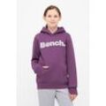 Kapuzensweatshirt BENCH. "ANISE G", Mädchen, Gr. 164, lila (deep lila), Sweatware, Obermaterial: 60% Baumwolle, 40% Polyester, unifarben, casual, Sweatshirts