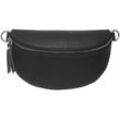 Umhängetasche ZWILLINGSHERZ "Crossbody Bag Leder", schwarz, Damen, Taschen, Umhängetasche mit Reißverschluss